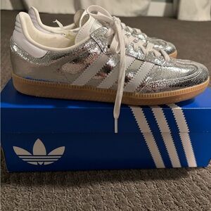 Adidas Samba OG Metallic Silver Sneakers